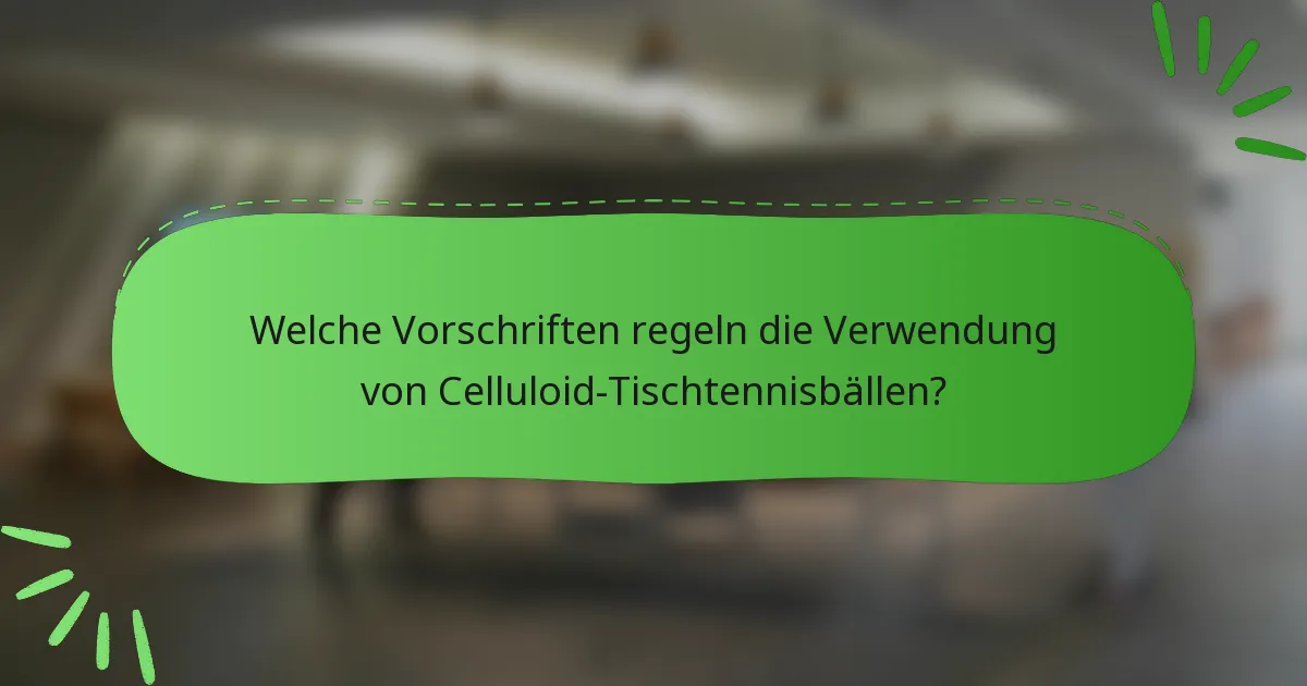 Welche Vorschriften regeln die Verwendung von Celluloid-Tischtennisbällen?