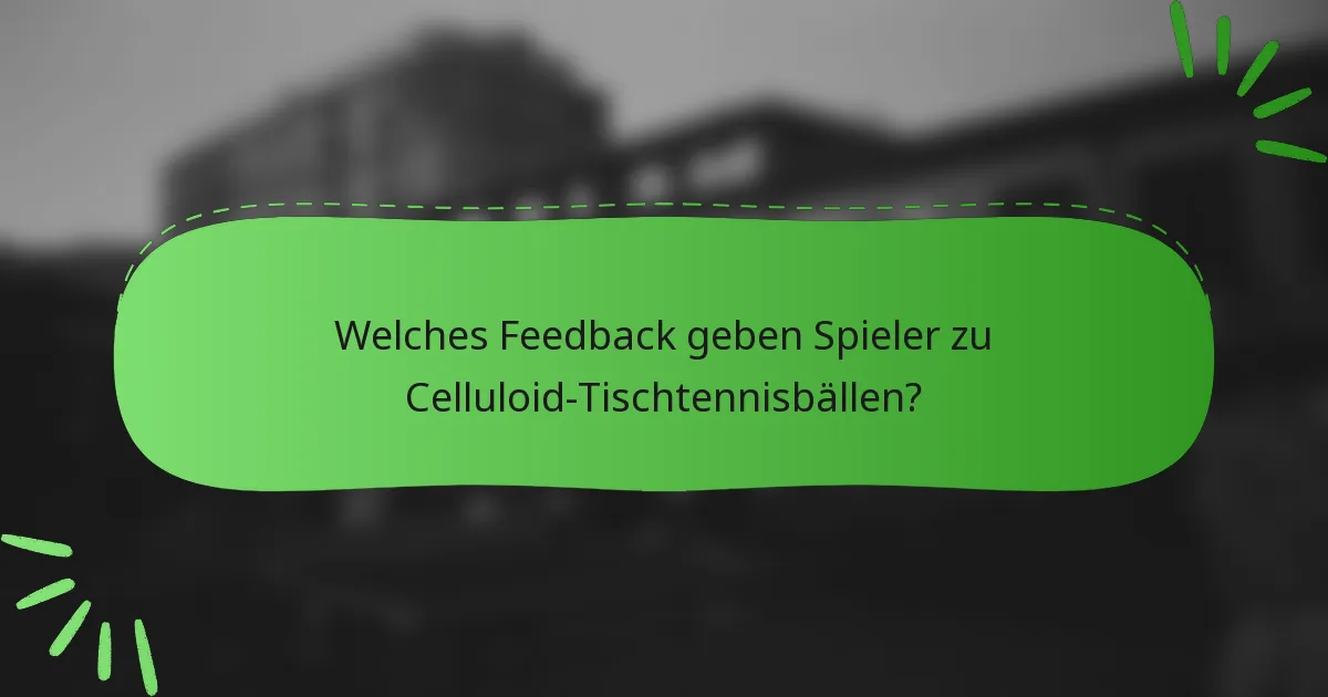 Welches Feedback geben Spieler zu Celluloid-Tischtennisbällen?