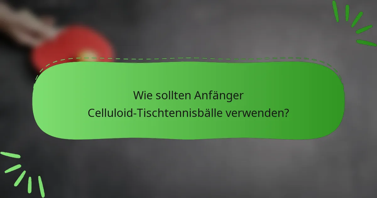 Wie sollten Anfänger Celluloid-Tischtennisbälle verwenden?